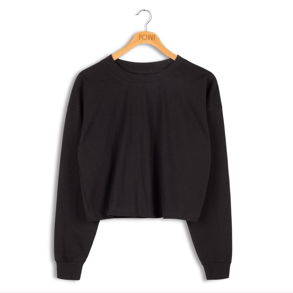 Point L/S Crew Neck Crop Tee